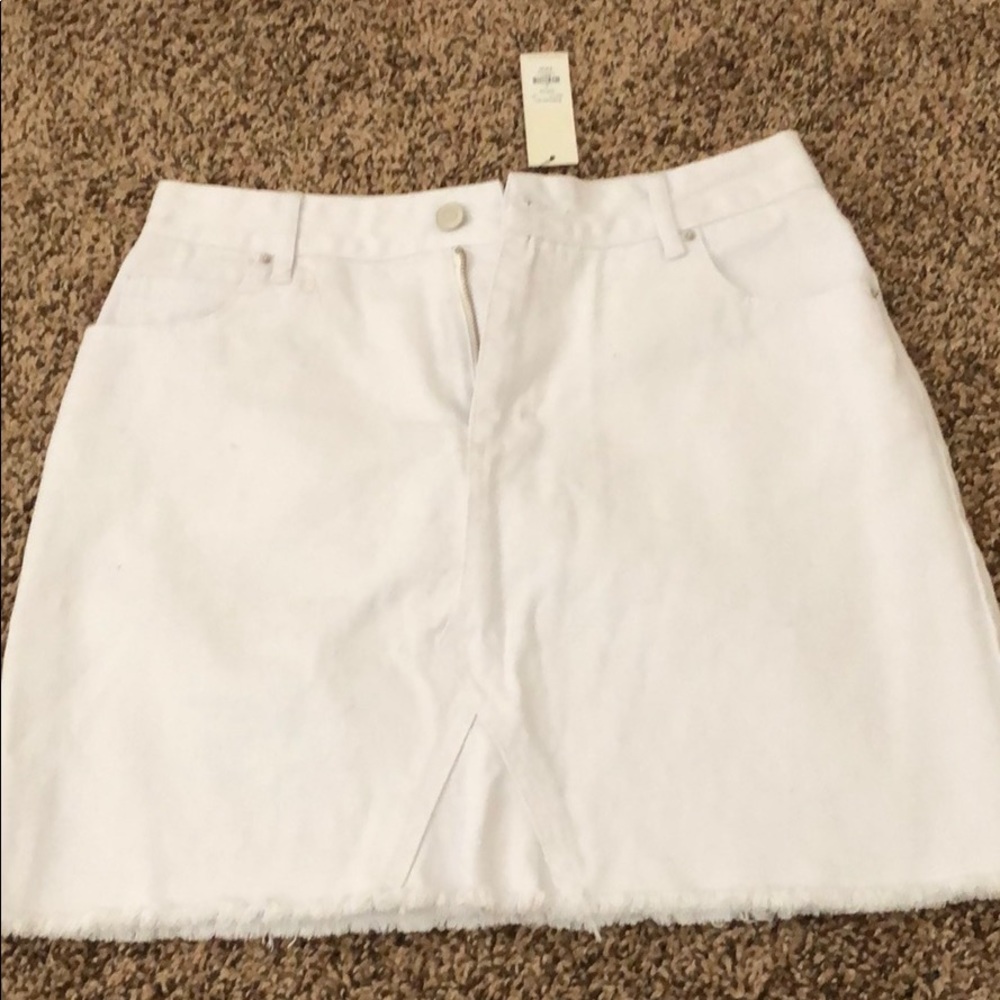 White jean skirt
